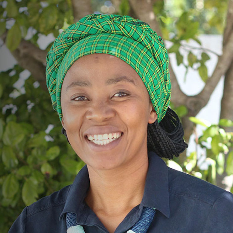 Portrait of Vuyiseka Dubula smiling