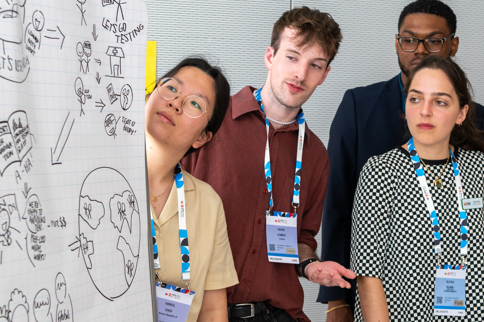 Hanul (Bentley) Choi presenting at the Young Leaders ideation workshop at AIDS 2024, the 25th International AIDS Conference in Munich, Germany.